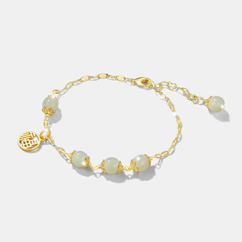 Zoo Jewel Hetian Jade Bracelets Pale Greenish White Jade Women's-6
