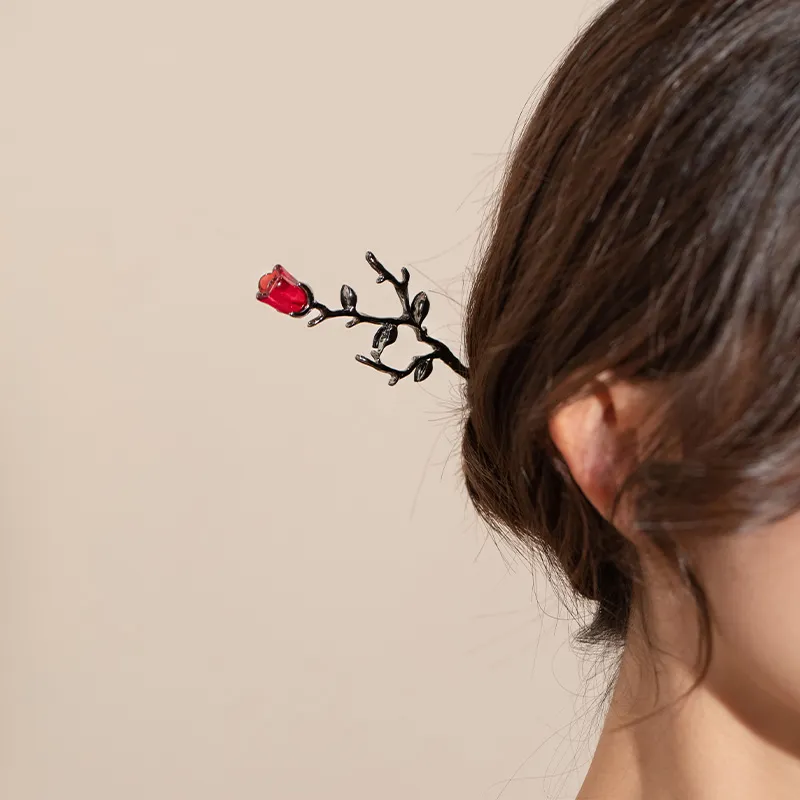 QIMEILA Alloy Hairpins Women's Gunmetal Black-10