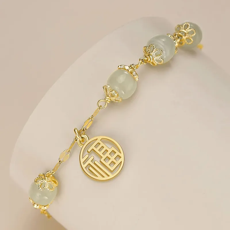 Zoo Jewel Hetian Jade Bracelets Pale Greenish White Jade Women's-4