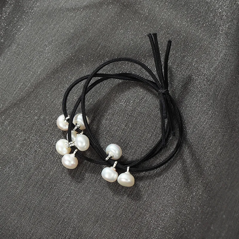 QIMEILA Freshwater Pearl Hair Tie Women's-4