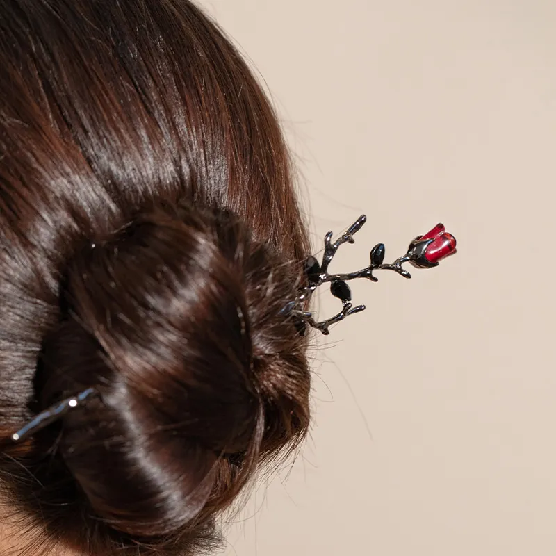 QIMEILA Alloy Hairpins Women's Gunmetal Black-5