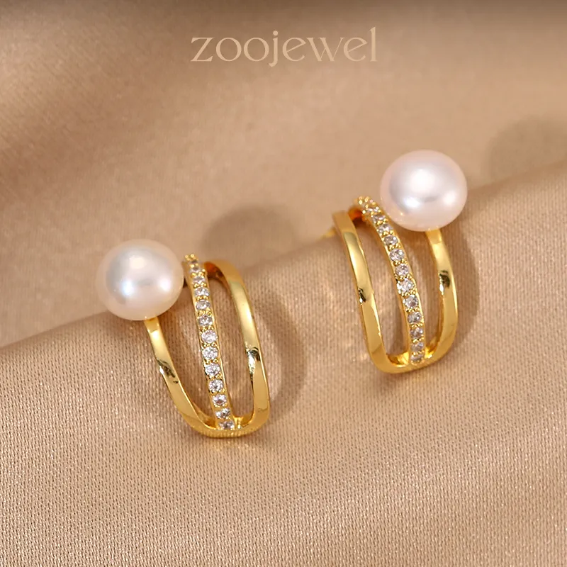 Zoo Jewel Copper Clip On Earrings Women's-4