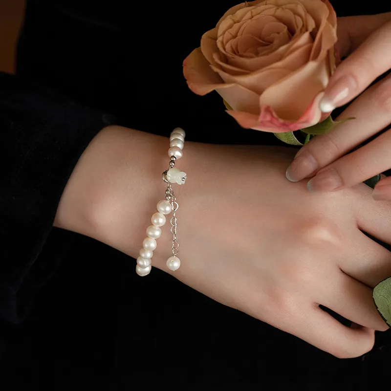 Zoo Jewel 925 Sterling Silver Freshwater Pearl Bracelets Women's-2