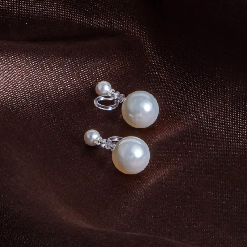 Zoo Jewel Artificial Pearl Clip On Earrings Women's-4