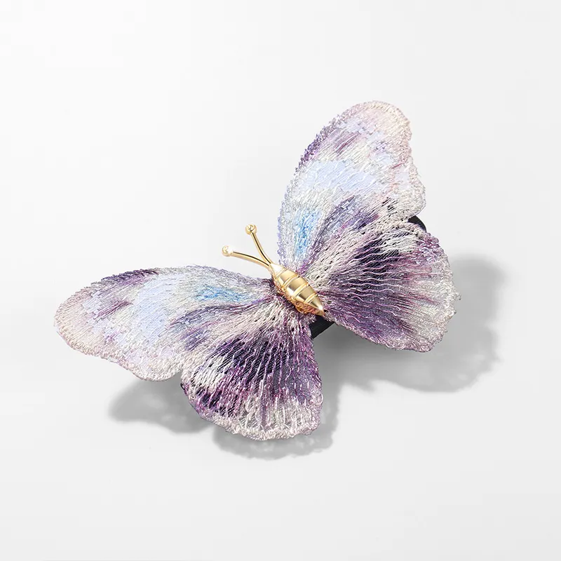 QIMEILA Fabric Hair Clips Women's Purple-3