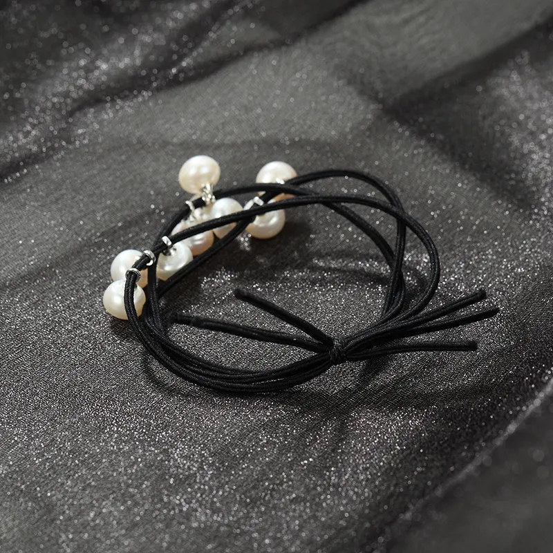 QIMEILA Freshwater Pearl Hair Tie Women's-5