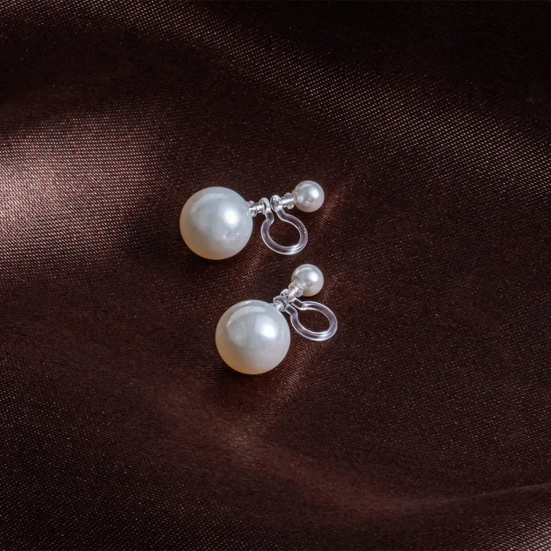 Zoo Jewel Artificial Pearl Clip On Earrings Women's-2