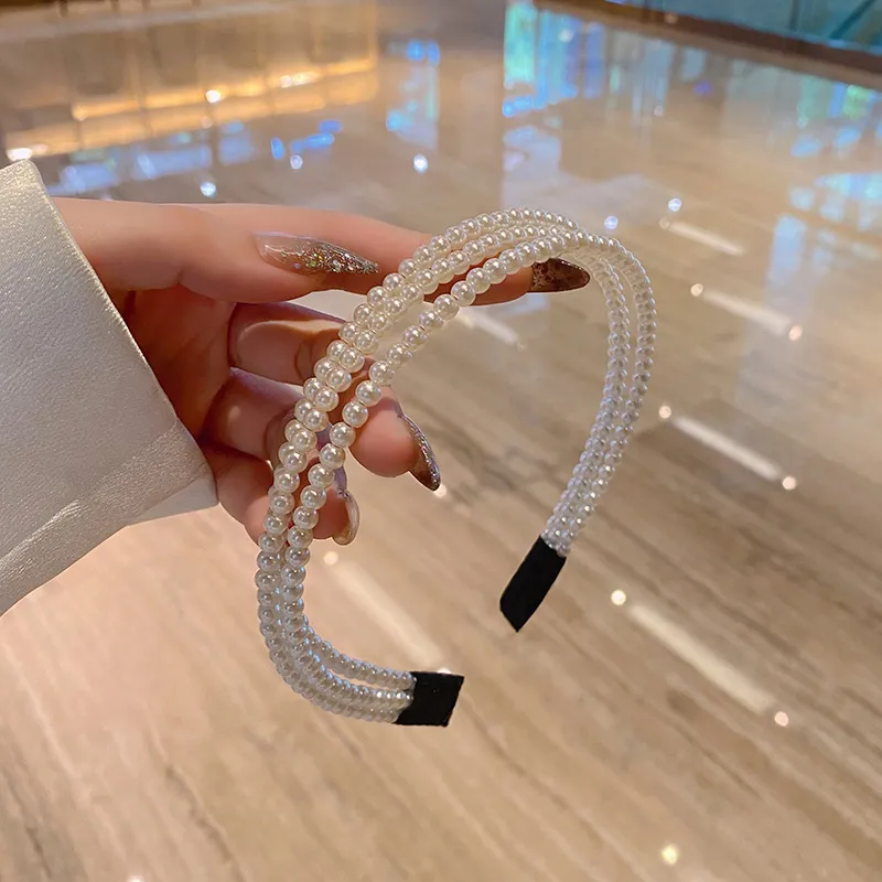 QIMEILA Faux Pearl Headbands Women's-4