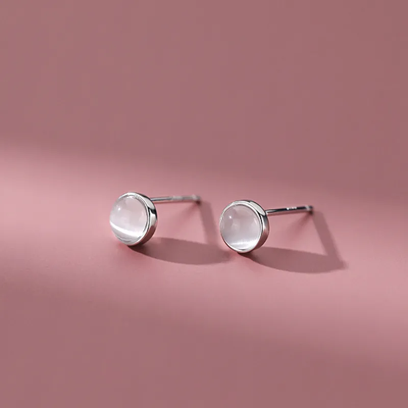 QIMEILA Glass Cat Eye Stud Earrings Women's-10