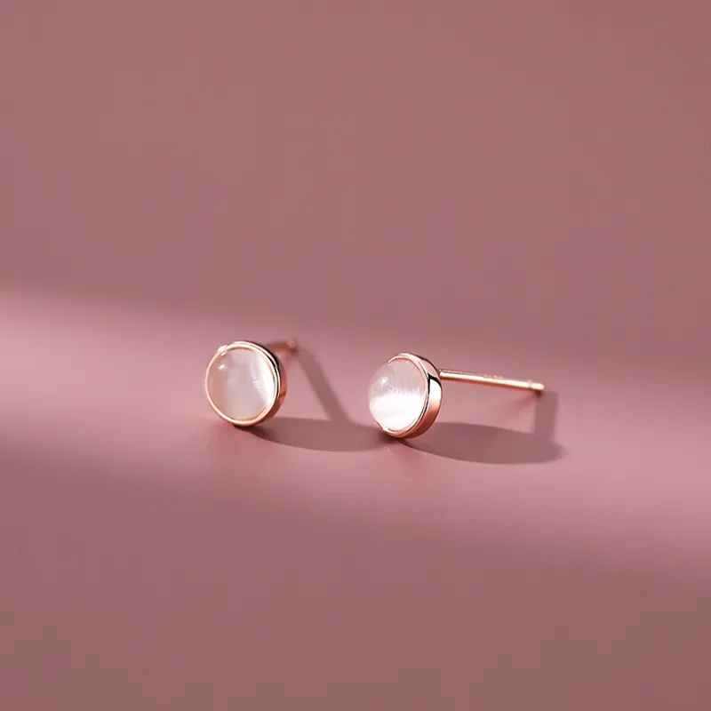 QIMEILA Glass Cat Eye Stud Earrings Women's-4