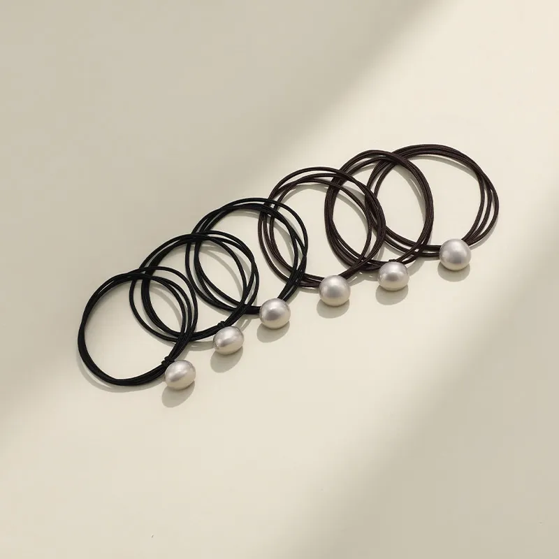 QIMEILA Artificial Pearl Hair Tie Women's-4