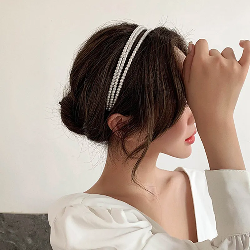 QIMEILA Faux Pearl Headbands Women's-1