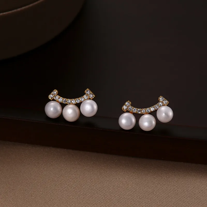 Zoo Jewel Freshwater Pearl Stud Earrings Women's-5