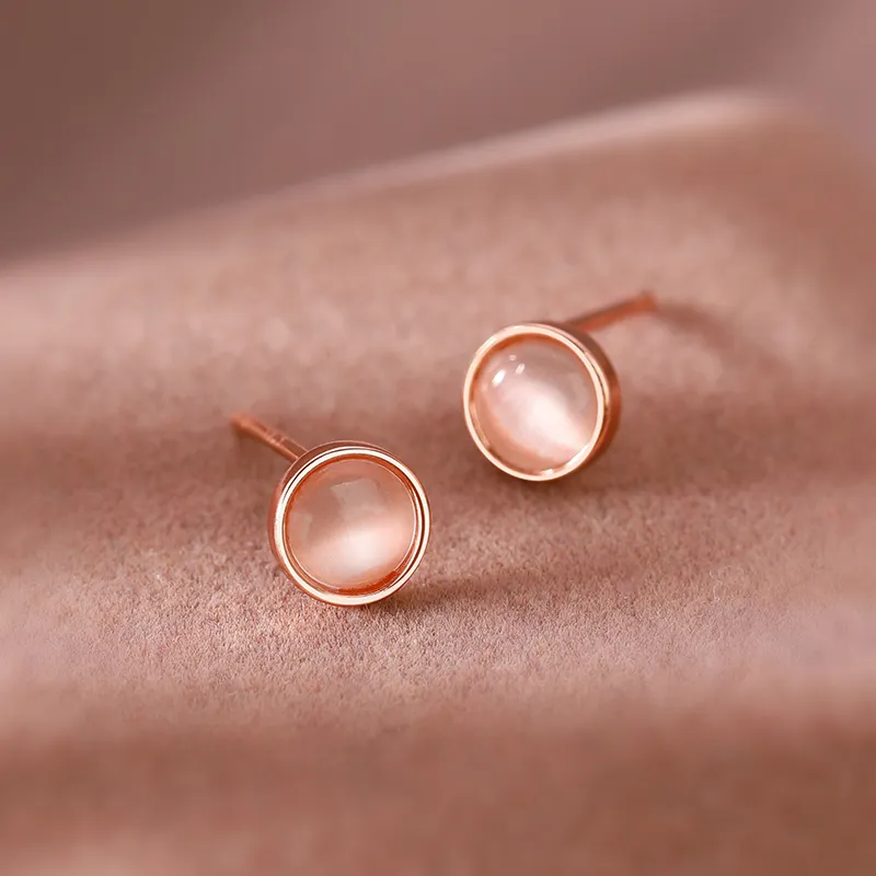 QIMEILA Glass Cat Eye Stud Earrings Women's-5