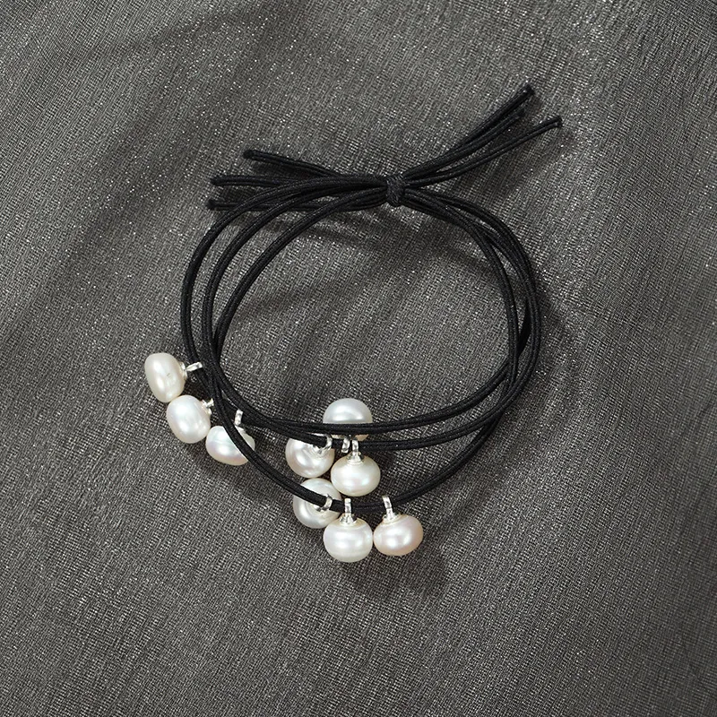 QIMEILA Freshwater Pearl Hair Tie Women's-3