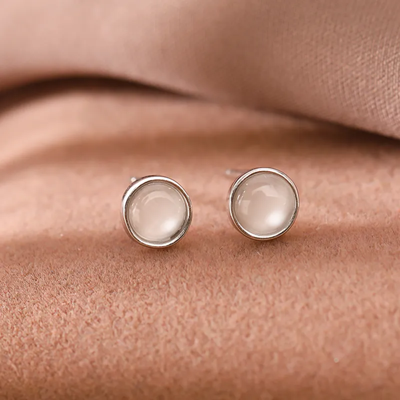QIMEILA Glass Cat Eye Stud Earrings Women's-11