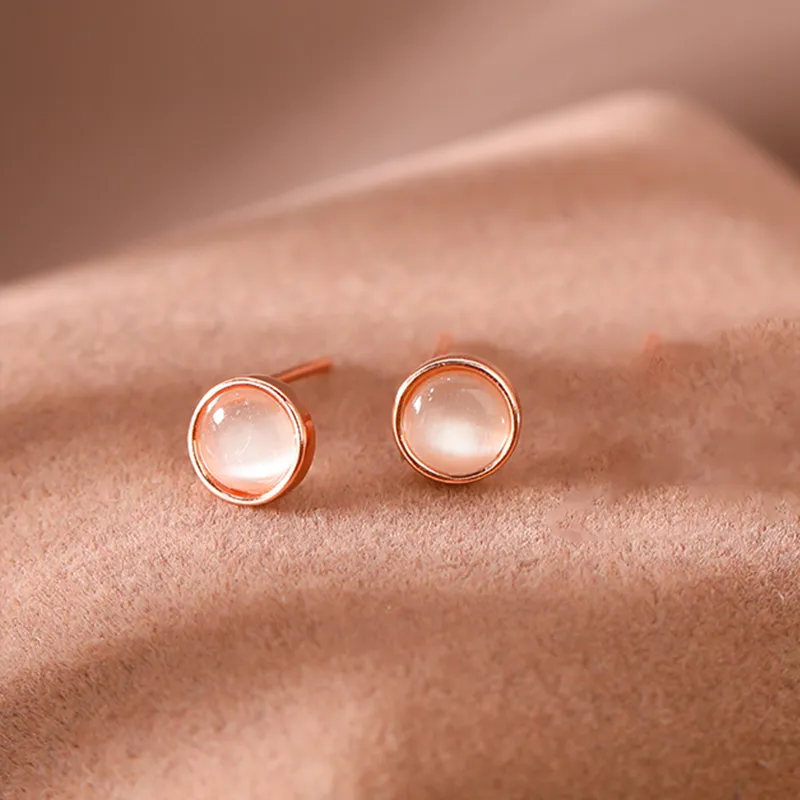 QIMEILA Glass Cat Eye Stud Earrings Women's-3