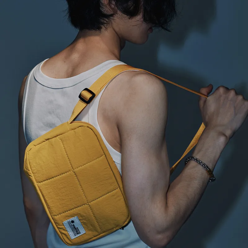 BACKSTAGE Polyamide Shoulder Bag Regular Unisex Black/Green/Yellow-6