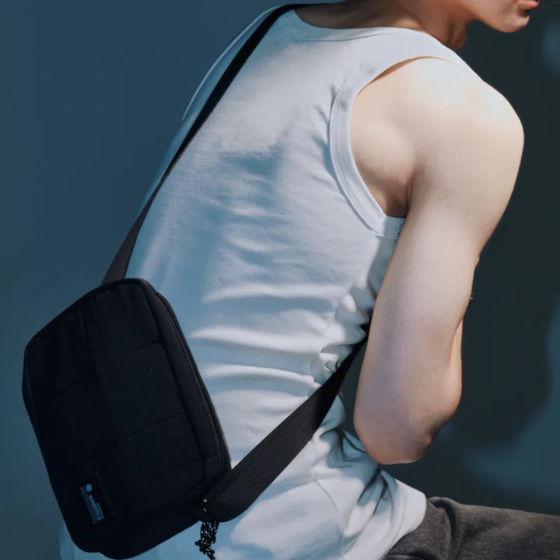 BACKSTAGE Polyamide Shoulder Bag Regular Unisex Black/Green/Yellow-11