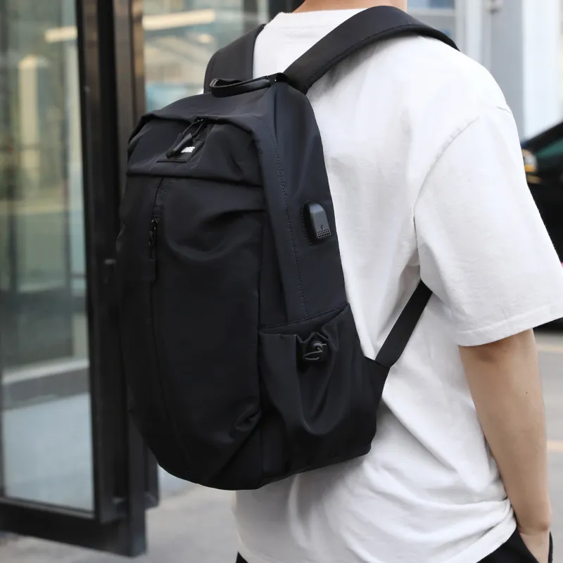 BACKSTAGE Durable Fabric Backpack Men's Black-4
