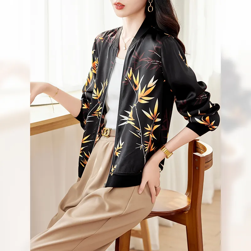Yi Mengyuan Silk Jackets & Coats Women's Starry Black-4