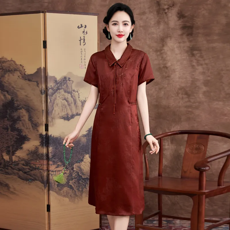 Yi Mengyuan Short Sleeved Dress Women's-5