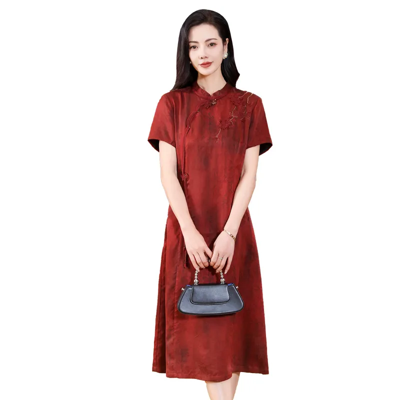Yi Mengyuan Silk Short Sleeved Dress Women's-2