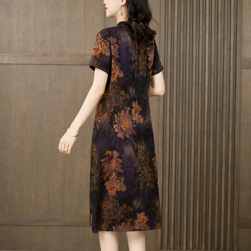 Yi Mengyuan Silk Short Sleeved Dress Women's-2