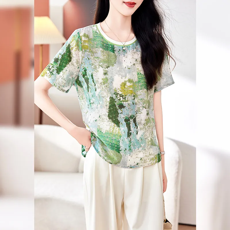 Yi Mengyuan Silk T shirt Women's-2