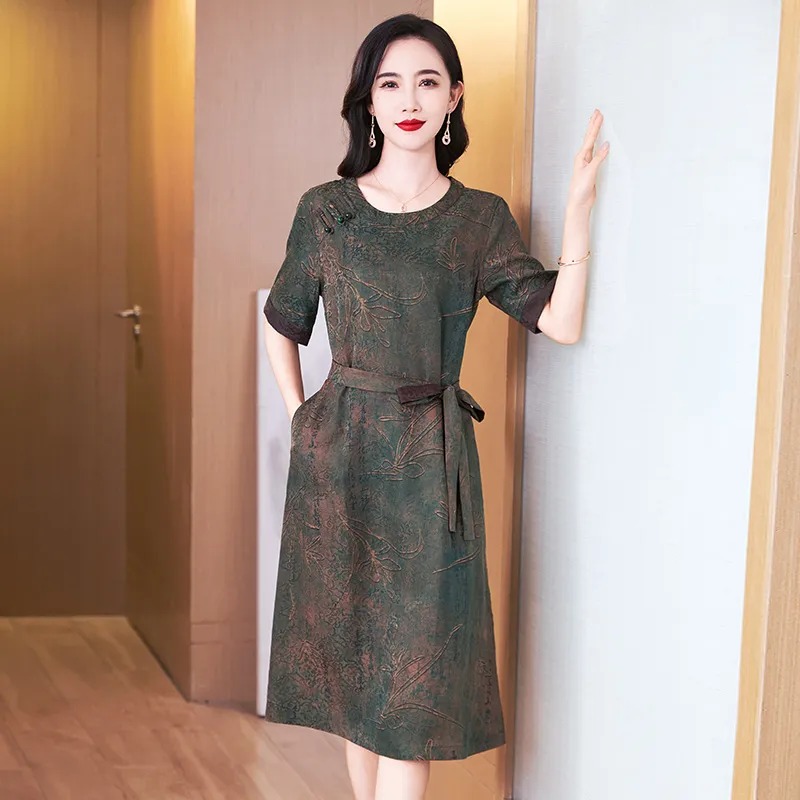 Yi Mengyuan Short Sleeved Dress Women's-3