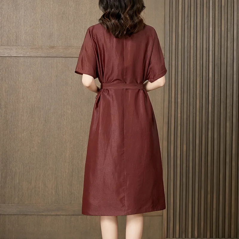 Yi Mengyuan Silk Short Sleeved Dress Women's-1