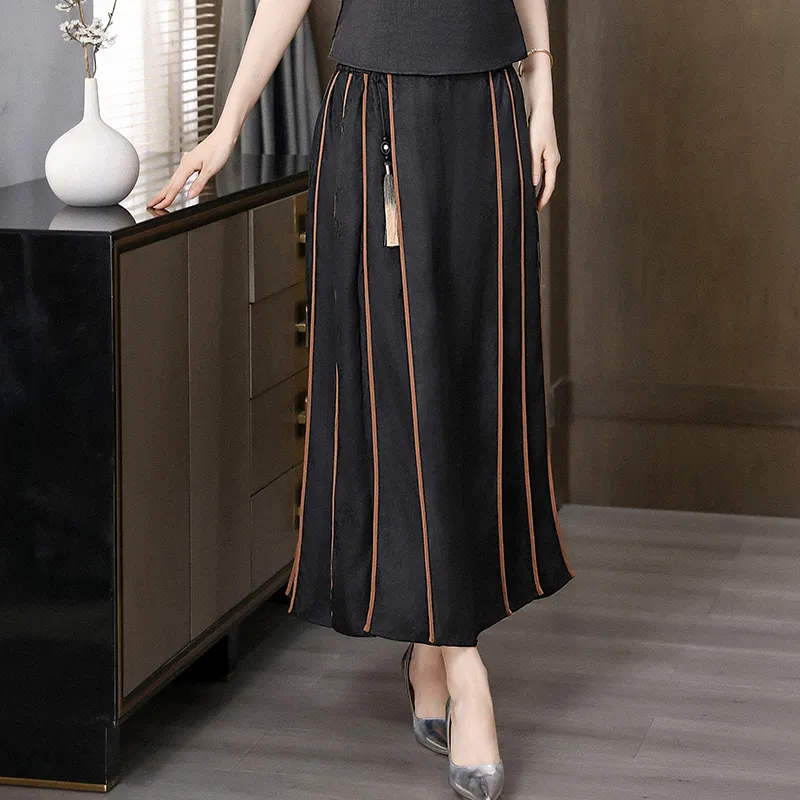 Yi Mengyuan Silk Casual Long Skirt Women's-2