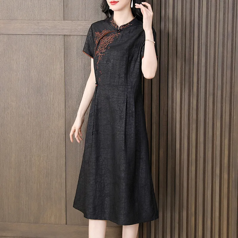 Yi Mengyuan Short Sleeved Dress Women's-5