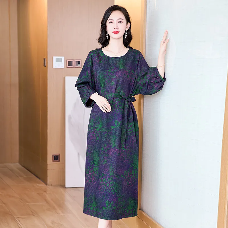 Yi Mengyuan Silk Long Sleeved Dress Women's-2