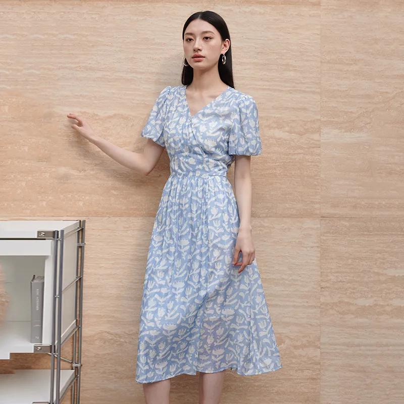Yi Mengyuan Short Sleeved Dress Women's-4