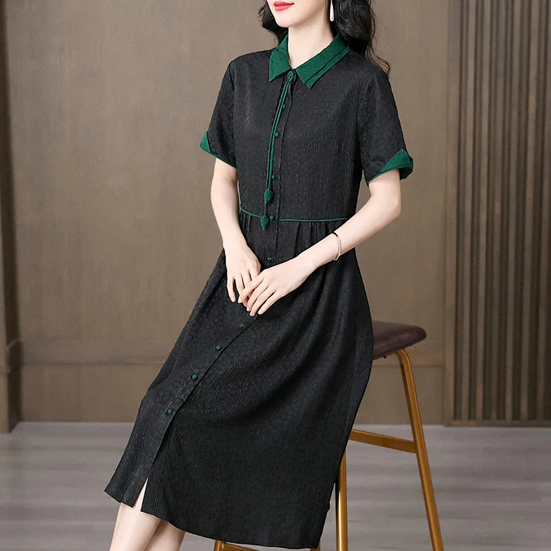 Yi Mengyuan Short Sleeved Dress Women's-3