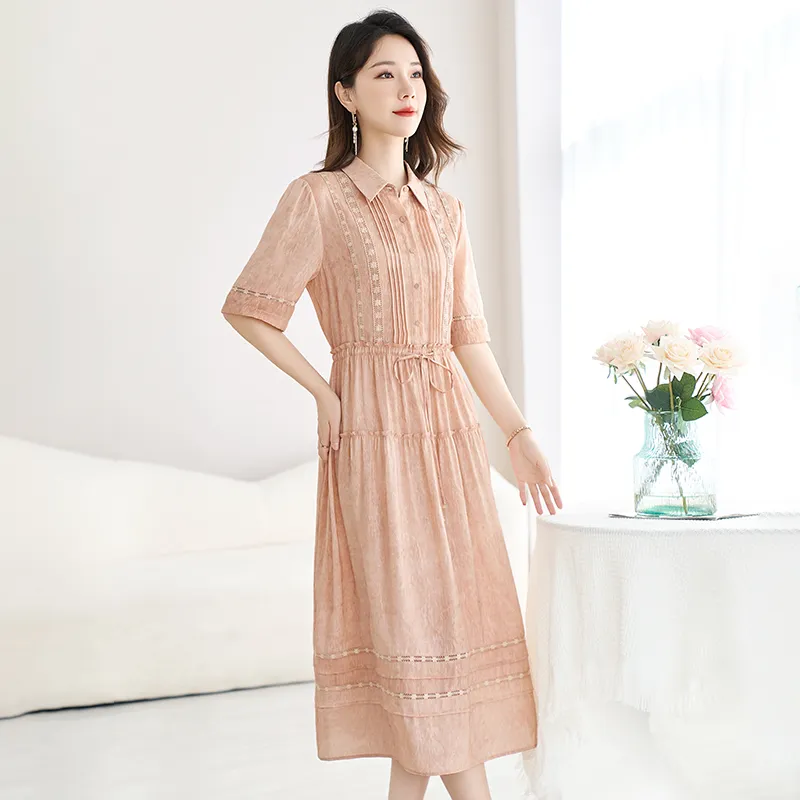 Yi Mengyuan Silk Short Sleeved Dress Women's-2