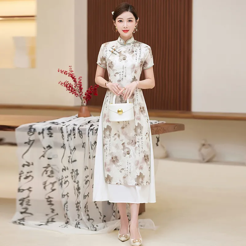 Yi Mengyuan Short Sleeved Dress Women's Image Color-1
