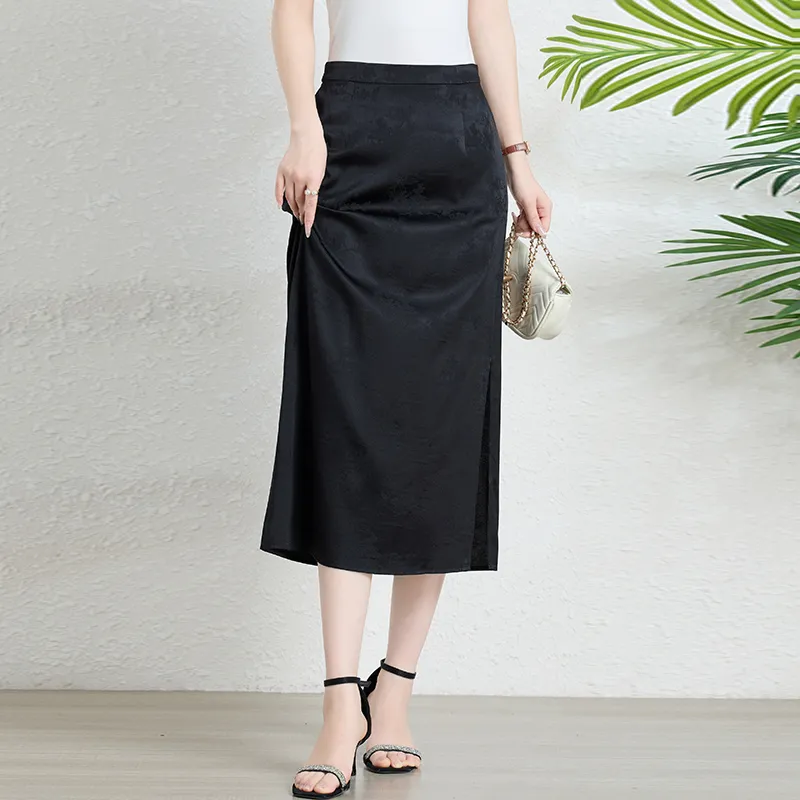 Yi Mengyuan Silk Casual Long Skirt Women's-4