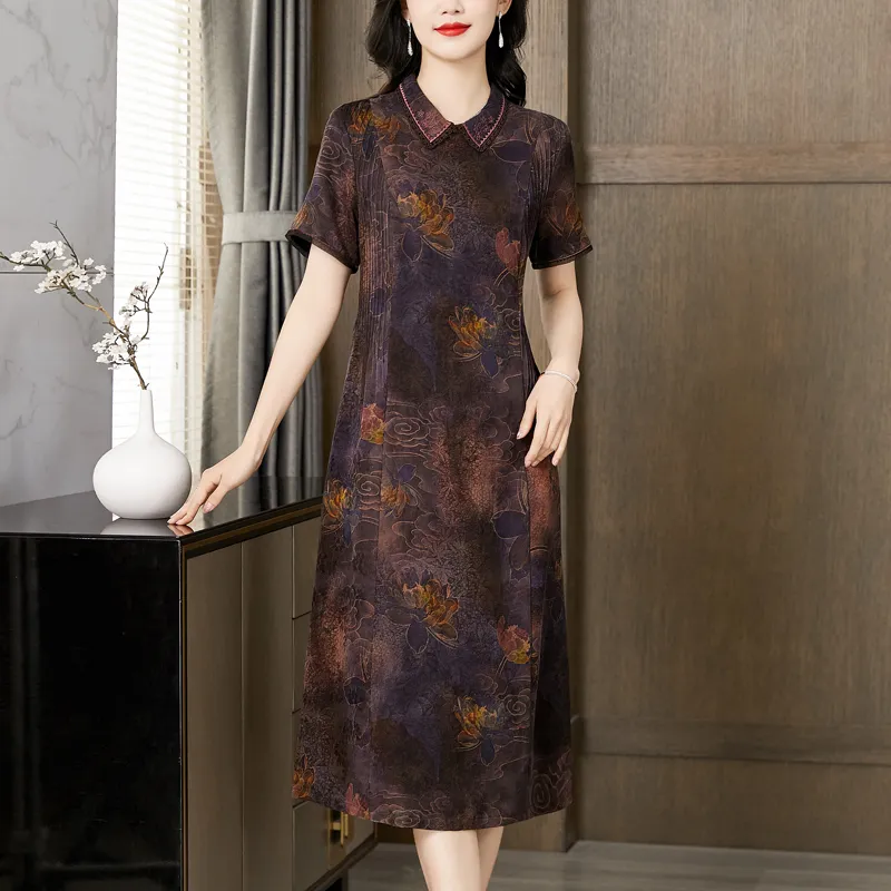 Yi Mengyuan Short Sleeved Dress Women's-3