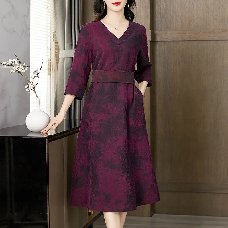 Yi Mengyuan Silk Short Sleeved Dress Women's-2