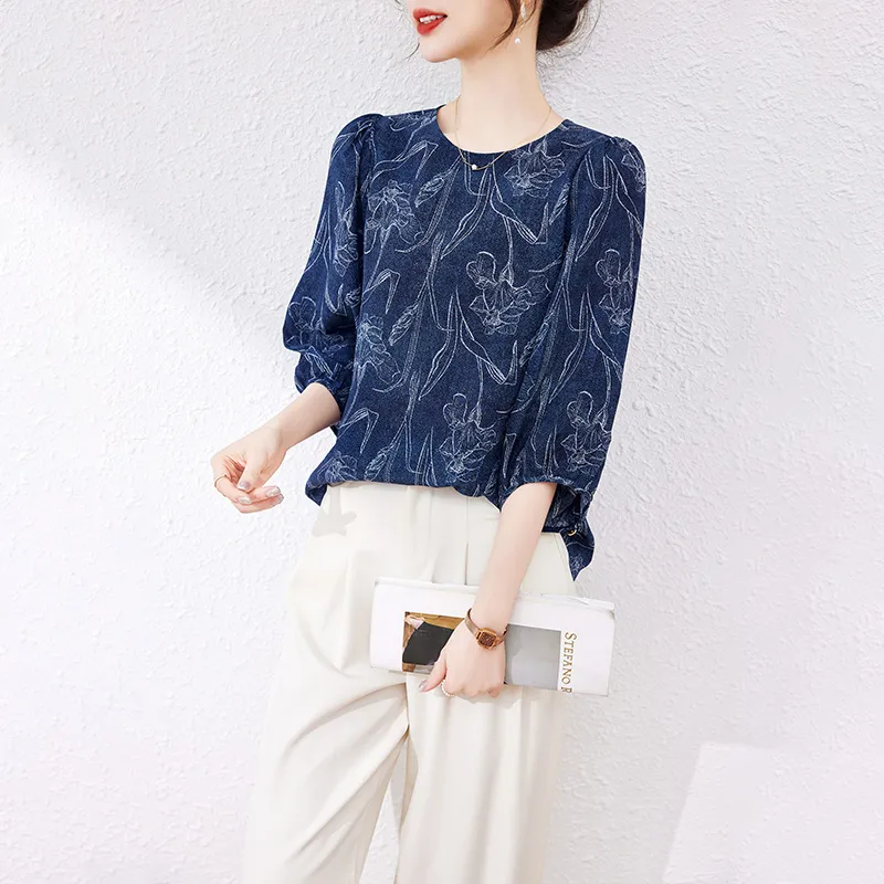 Yi Mengyuan Silk T shirt Women's-3