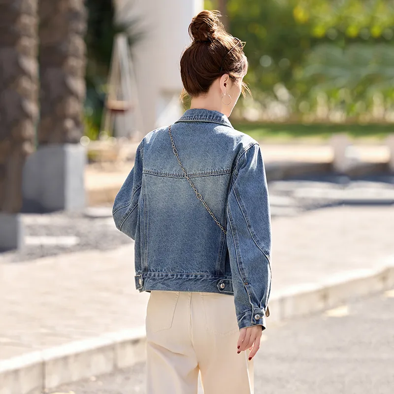 Yi Mengyuan Denim Jacket Women's Blue-2