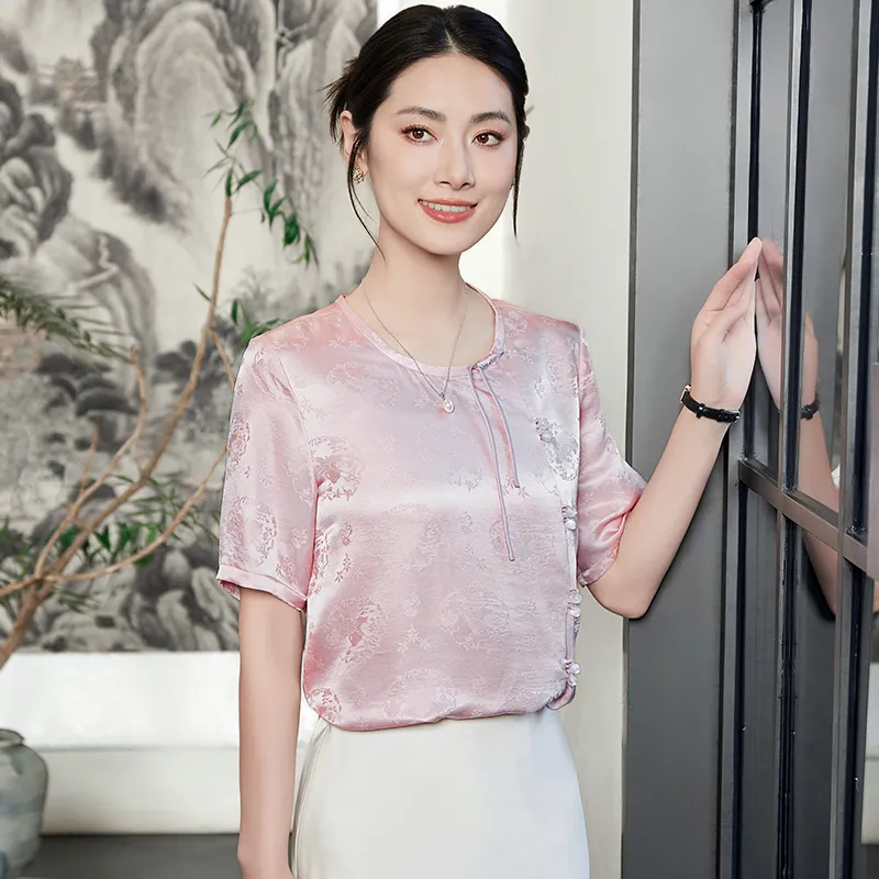 Yi Mengyuan Short Sleeved Silk Shirt Women's-8