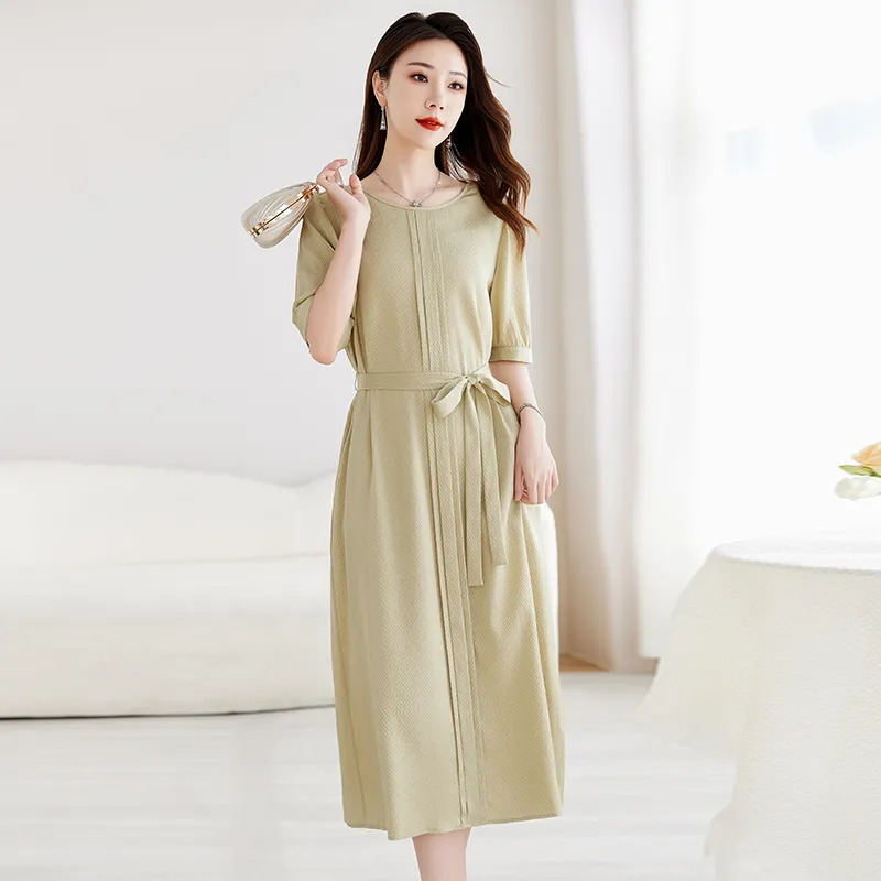 Yi Mengyuan Silk Short Sleeved Dress Women's-2