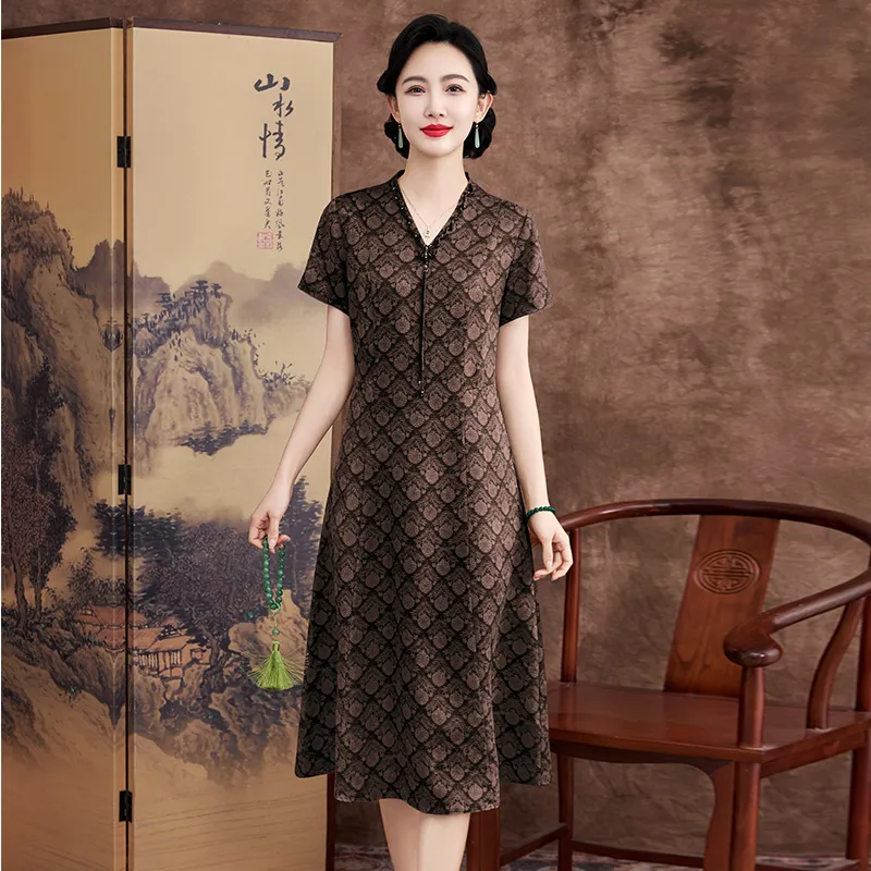 Yi Mengyuan Short Sleeved Dress Women's-7
