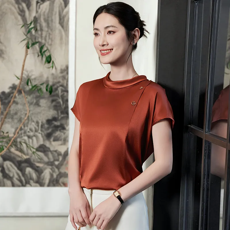 Yi Mengyuan Short Sleeved Silk Shirt Women's-8