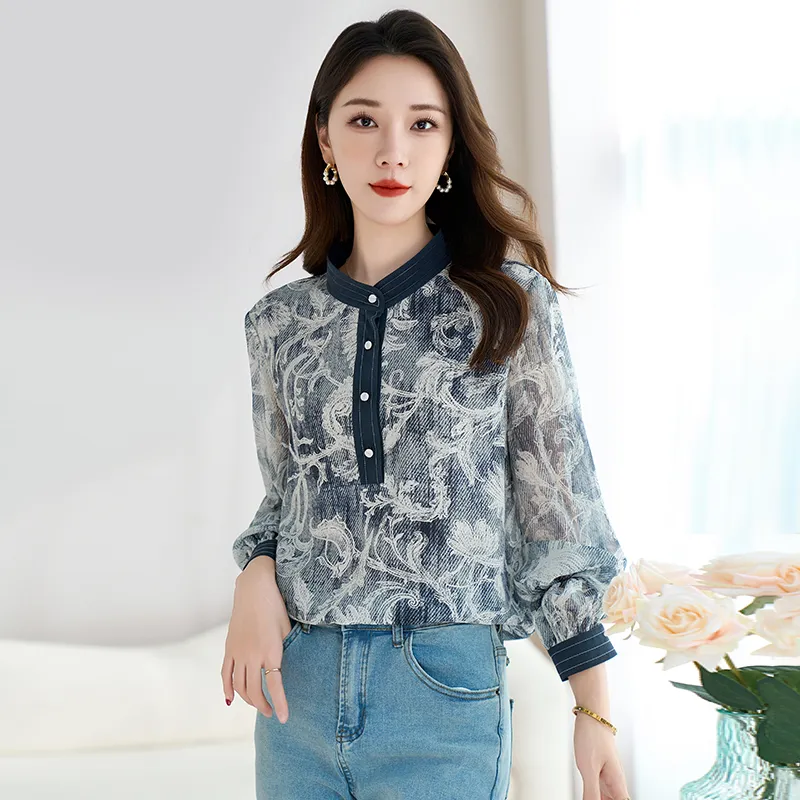Yi Mengyuan Shirts Women's Blue And White Porcelain-3