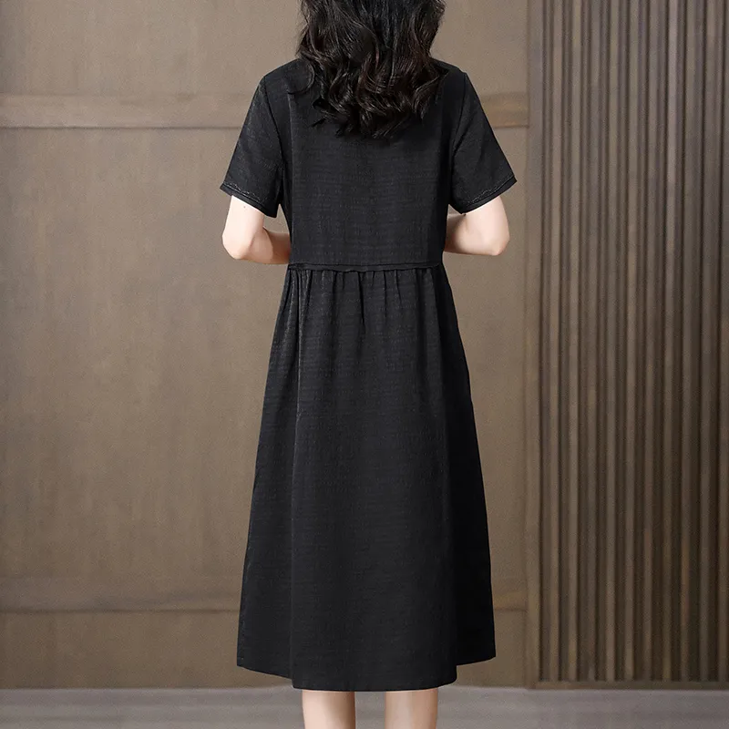 Yi Mengyuan Silk Short Sleeved Dress Women's-1
