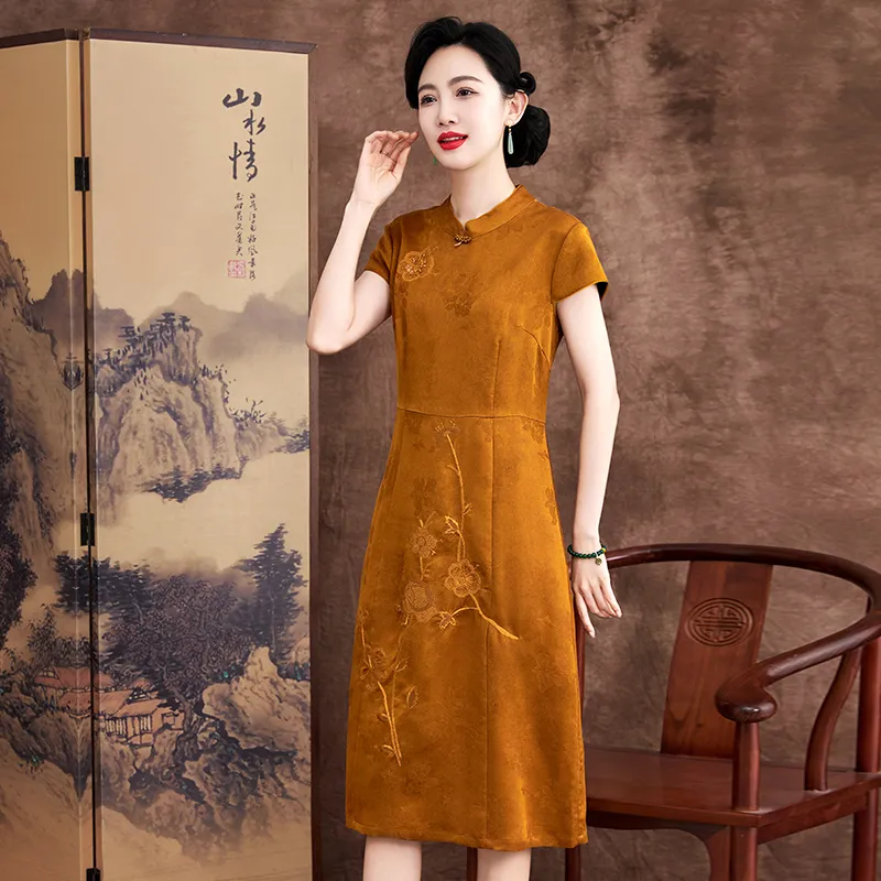 Yi Mengyuan Short Sleeved Dress Women's-3